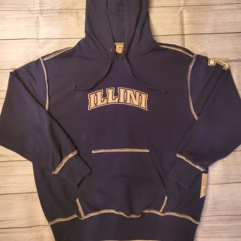 Men's  XL Illini Hoodie/Sweatshirt    Navy Blue